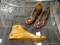 (R5) PAIR OF R. MARTEGANI ITALIAN DRESS SHOES AND A SIZE 12 WOODEN SHOE MOLD.