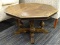 (R4) OCTAGONAL COFFEE TABLE; WOODEN COFFEE TABLE WITH DENTAL MOLDING AROUND THE TABLE RAIL AND 4