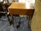 (R4) SPARTAN SEWING TABLE; WOODEN, SPARTAN SEWING TABLE WITH 4 TAPERED POLE LEGS. COMES WITH FOOT