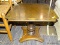 (R4.5) PEDESTAL END TABLE; WOODEN, URN SHAPED PEDESTAL SIDE TABLE. HAS CUT EDGES. MEASURES 20 IN X