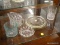 LOT OF ASSORTED GLASSWARE; 5 PIECE LOT TO INCLUDE A BUTTERPAT, A CREAMER, A DECORATIVE DISH WITH