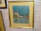 (LWALL) PRINT OF CANAL SKETCH; FRAMED PRINT DEPICTS A CANAL RUNNING THROUGH VENICE. MATTED IN CREAM,