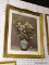 (LWALL) FRAMED FLORAL STILL LIFE; DEPICTS A VASE FILLED WITH FLOWERS. HAS WHITE MATTING AND IS IN A