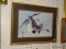 (LWALL) ORIENTAL GEESE PRINT; SHOWS TWO GEESE FLYING IN THE SKY WITH A MOON IN THE BACKGROUND. HAS