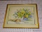 (LWALL) FRAMED ROBIN REYNOLDS STILL LIFE PRINT; ASSORTED FLOWERS IN A BLUE AND WHITE VASE. DOUBLE