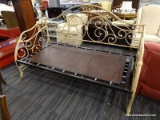 (R3) DAYBED FRAME; SCROLL AND FLOWER STYLE DAY BED FRAME, CREAM IN COLOR. MEASURES 80 IN X 38.75 IN