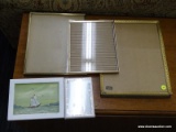 (R3) LOT OF PICTURE FRAMES; 5 PIECE LOT OF ASSORTED PICTURES FRAMES TO INCLUDE A 4 X 6 WHITE FRAME,