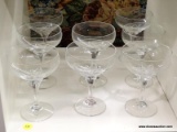 SET OF 8 CRYSTAL SHERBERT GLASSES; 8 PIECE SET OF CLEAR CRYSTAL SHERBERT GLASSES WITH LEAF-STYLE