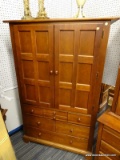 (R1) STANLEY FURNITURE ENTERTAINMENT ARMOIRE; WOODEN ENTERTAINMENT ARMOIRE WITH TWO CABINET DOORS