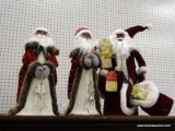 (R1) SET OF THREE ALLEN + ROTH BLACK SANTAS; THREE PIECE LOT OF BLACK SANTA PLASTIC DOLLS. ONE IS