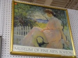 (RWALL) MUSEUM OF FINE ARTS, BOSTON POSTER; BMFA POSTER WITH A WOMAN IN A PINK DRESS AND STRAW SUN