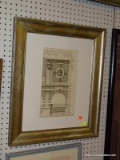 (RWALL) FRAMED ARCHITECTURAL PRINTS; ARCHITECTURAL PLANS FOR A GREEK STYLE ARCHWAY ON THE SIDE OF A