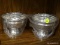 (BWALL) PAIR OF METAL BOWLS; TWO HAMMERED STYLE METAL CANDY BOWLS WITH FLEUR DE LIS EMBLEMS EMBEDDED