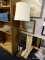 (BWALL) TURNED FLOOR LAMP; TURNED BRASS FLOOR LAMP WITH REEDED DETAILING ALONG STEM AND INCLUDING