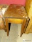 (R2) HEPPLEWHITE DROP LEAF SIDE TABLE; WOODEN END TABLE WITH 2 1 FT LEAVES THAT HAVE GATE LEG