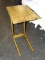 (R4) END TABLE; C SHAPED, WOODEN SIDE TABLE. MEASURES 15.75 IN X 11.75 IN X 2 FT.