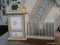 (R4) MAIL ORGANIZER; COLLECTIONS INC, HAND PAINTED, WOODEN SLIDE OUT MAIL ORGANIZER WITH A CUBBY ON