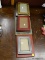 (R4.5) LOT OF ASSORTED SELF STANDING PICTURE FRAMES; 8 PIECE LOT TO INCLUDE A SILVER PAINTED FRAME,