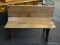 (R4) CHILD'S BENCH; WOODEN, 3 PANELED CHILDREN'S BENCH. MEASURES 22 IN X 10.5 IN X 16 IN.