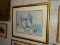 (WALL) PRINT OF PASTEL DRAWING; PASTEL DRAWING PRINT OF SEASIDE VILLA WITH ARTIST SIGNATURE IN