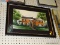 (BWALL) FRAMED PRINT; PAINTING DEPICTS A BRICK HOUSE WITH A STONE PATH LEADING TO THE FRONT DOOR.