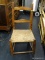 (R1) SLAT BACK CHILD'S CHAIR; COUNTRY STYLE WOODEN SLAT BACK CHAIR WITH WOVEN RATTAN SET AND ONE BOX