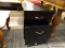 (R1) SIDE TABLE; PAINTED COMPOSITE SIDE TABLE WITH TWO DRAWERS, BLACK IN COLOR. TOP SURFACE HAS