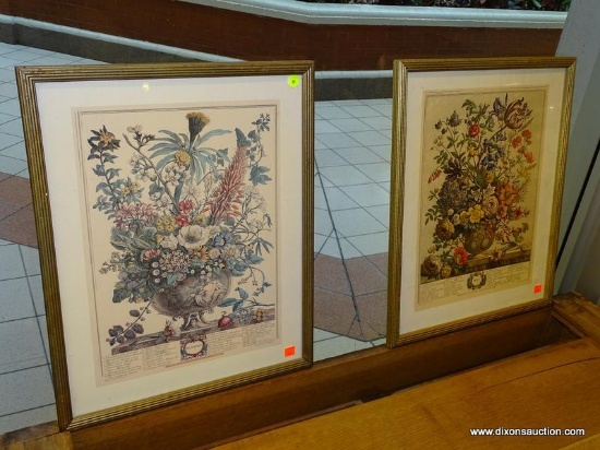 (WINDOW) PAIR OF FLORAL IDENTIFICATION PRINTS; LOT INCLUDES A DECEMBER PRINT AND A MAY PRINT. COMES