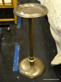 (R2) STANDING ASHTRAY; BRASS STANDING ASHTRAY WITH TURNED BASE, A CIRCULAR DISH, AND REEDED