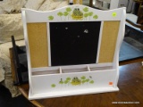 (R2) SEARS MULTI FUNCTION CHALKBOARD; HANGING CHALKBOARD WITH CORK PANELS ON EITHER SIDE AND THREE