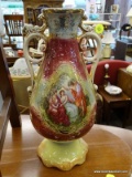 (R3) ENGLISH CROWN ROYAL VASE; TROPHY URN STYLE VASE WITH TWO DIFFERENT PRE-BIBLICAL SCENES ON