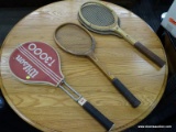 (R4) LOT OF VINTAGE TENNIS RACKETS; 3 PIECE LOT INCLUDES A WILSON T3000 RACKET WITH CASE, A