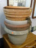 (BWALL) LOT OF PLANTERS; 6 PIECE LOT OT OF LARGE PLANTERS TO INCLUDE 5 TERRA COTTA STYLE RESIN