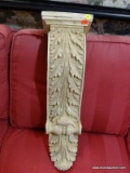 (WALL) ORNATE HANGING PEDESTAL; HANGING COMPOSITE LEAF AND SCROLL PEDESTAL. MEASURES 7 IN X 6 IN X