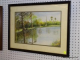 (BWALL) ESSIE MCKNIGHT WATERCOLOR PAINTING; SWAMP PAINTING IN WATERCOLOR, ARTIST SIGNATURE AT