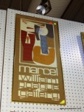 (BWALL) FRAMED MARCEL PRINT; MARCEL WILLIAM POAGUE GALLERY POSTER PRINT. SIGNED IN PENCIL 