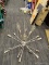 (R9) ALLEN + ROTH GRAYFORD 18-LIGHT BRUSHED NICKEL MID-CENTURY TIERED CHANDELIER. COMES WITH 3