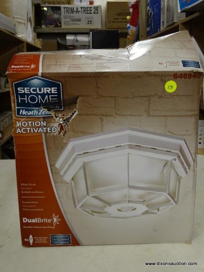 (R6) SECURE HOME OUTDOOR CEILING LIGHT. MOTION ACTIVATED DUAL BRIGHT OUTDOOR FLUSH MOUNT CEILING