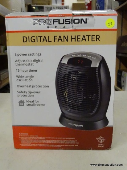 (R6) PROFUSION HEATER; DIGITAL FAN OSCILLATING HEATER PRODUCT NO. HFU15-E. 120 VOLTS, 1500 WATTS.