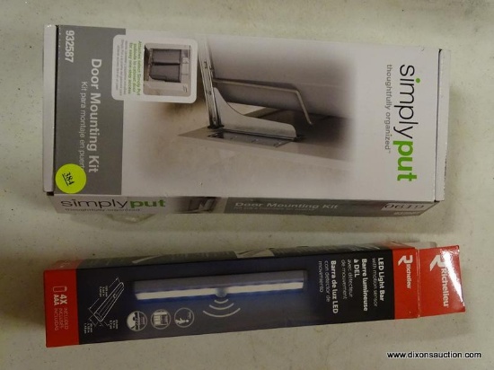 (R6) RICHELIU LIGHT BAR AND SIMPLY PUT DOOR MOUNTING KIT; LED LIGHT BAR WITH MOTION SENSOR. USES 4