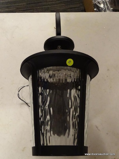 (R6) ALLEN + ROTH WALL LIGHT; ALLEN + ROTH DASHWOOD BLACK LED OUTDOOR WALL LIGHT. MEASURES 18.5 IN