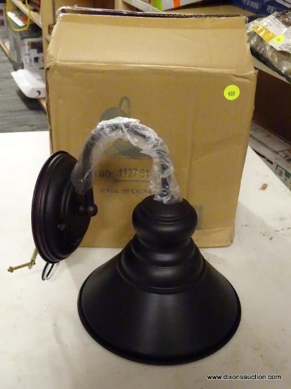 (R7) FORTE LIGHTING OUTDOOR LANTERN; MATTE BLACK FINISH. PRODUCT NO. 1127-01-32DS. COMES NEW IN OPEN
