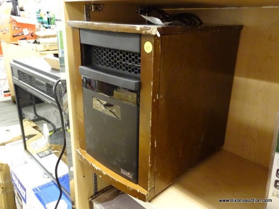 (R7) DURAFLAME 1500-WATT INFRARED QUARTZ CABINET ELECTRIC SPACE HEATER. HAS EXTERNAL DAMAGED AND