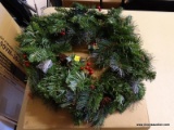 (R9) NATIONAL TREE COMPANY 24-IN PRE-LIT OUTDOOR GREEN SPRUCE ARTIFICIAL CHRISTMAS WREATH WITH WHITE