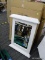 (R8) DIAMOND WALL MIRROR; FRESHFIT HANGING MIRROR, PALENCIA WHITE IN COLOR. PRODUCT NO. 496579. BOX