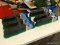 (R8) PACK OF QUICKIE PUSH BROOM HEADS; 18 IN QUICKIE BULLDOZER PUSH BROOM HEADS, GREEN AND YELLOW IN