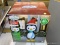 (R9) GEMMY AIRBLOWN INFLATABLE PENGUIN; HOLIDAY LAWN DECORATION PENGUIN WITH SANTA HAT HOLDING FISH,