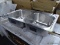 (R9) KOHLER STAINLESS STEEL KITCHEN SINK; TWO SECTION KITCHEN SINK WITH SLOT FOR SOAP DISPENSER,