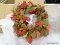 (R2) NORTHLIGHT 18-IN AUTUMN HARVEST ACORN BERRY AND BURLAP RUSTIC THANKSGIVING WREATH- UNLIT. COMES
