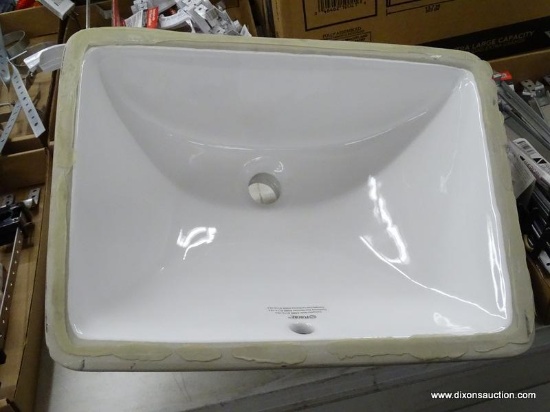 (R3) FURORE VITREOUS CHINA SINK, WHITE IN COLOR. MEASURES 18.5 IN X 14 IN X 8 IN.